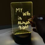 GearUP Acrylic Multicolor Night Lamp with Writable Board and Eraser Pen