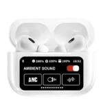 A9 Pro ANC Touch Screen Display Earbuds – White Color