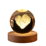 3D Crystal Ball – Cloud Love Shape (1 Color Base)