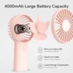 JISULIFE FA20X Handheld Portable Rechargeable Fan Type-C- Pink Color - Image 2