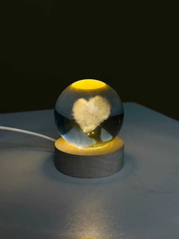 3D Crystal Ball – Cloud Love Shape (1 Color Base) - Image 3