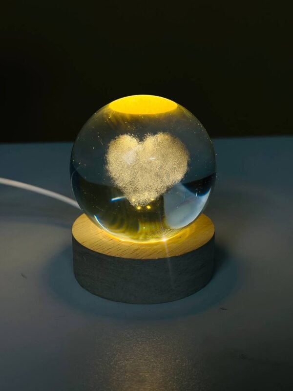 3D Crystal Ball – Cloud Love Shape (1 Color Base) - Image 4